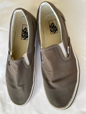 Vans Gray Slip-On Shoes - Size 12